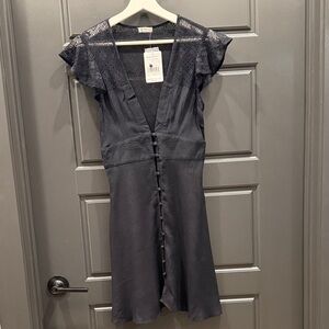 NWT free people Lace-Trim black Dress size XS
